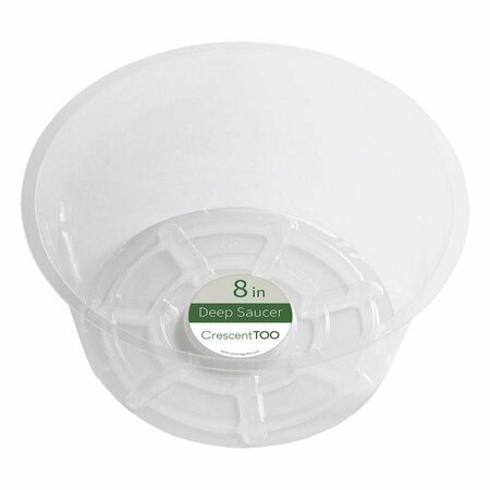 CRESCENT GARDEN 3.7 in. H X 8 in. D Plastic Plant Saucer Clear BV080D00C